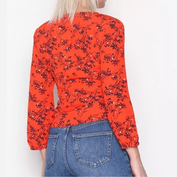 Topshop Betty Floral Print Keyhole Blouse - Picture 8 of 12